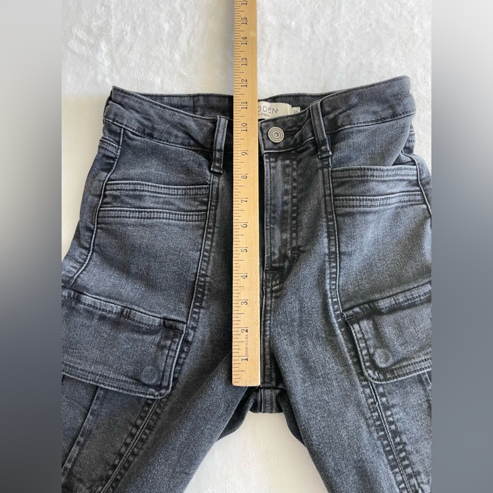 Hidden LA Tracey Cargo Jeans Black Faded High Rise Straight Leg - Picture 8 of 13